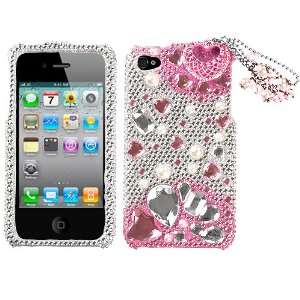 com Pink Romance Regular 3D Diamante Protector Cover for Apple iPhone 