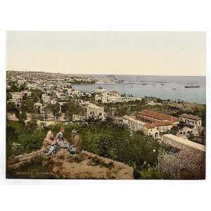   and harbor from St. Dimila, Beyrout, Holy Land, i.e., Beirut, Lebanon