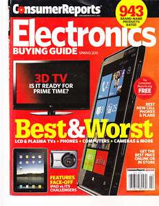 CONSUMER REPORTS, ELECTRONICS BUYING GUIDE,SPRING,2011  