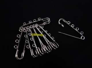 4hole Jewelry Trimming Garments Safety Pins Rhodium 16x  