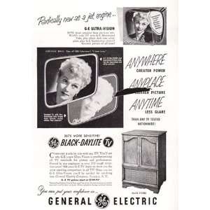   Print Ad 1952 GE Black Daylite Lucille Ball General Electric Books