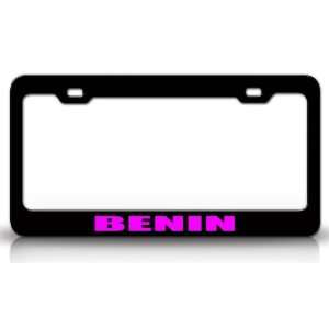  BENIN Country Steel Auto License Plate Frame Tag Holder 