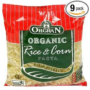 OrgraN OrgraNic Rice & Corn Pasta, Slim Spirals, 8.8 Ounce Packages 