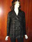 100% Auth BURBERRY Double Breasted Check Coat sz 10