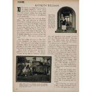 1923 Kathlyn Williams Silent Film Actor Biography Print   Original 