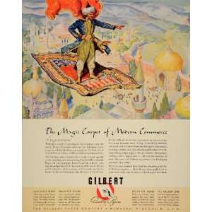   Ad Gilbert Quality Papers Menasha WI Magic Carpet   Original Print Ad