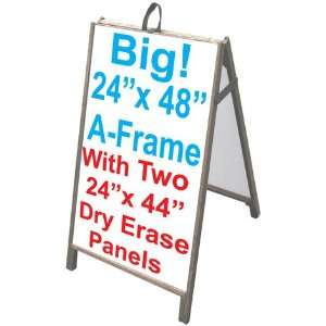   frame Sandwich Board Sign w/Dry Erase Insert Panels: Office Products