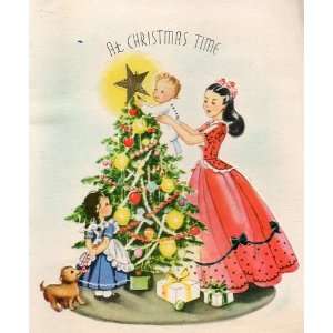   Card: AT CHRISTMAS TIME, 1947, Carrington Co, G, Chicago, Made in USA