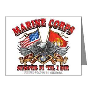   Note Cards (10 Pack) Marine Corps Semper Fi Til I Die 