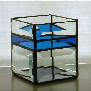   stained glass clear blue bevels 4 sided:  Home & Kitchen