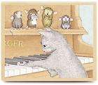 House Mouse rubber stamp Christmas Sock Hop Piano Mice