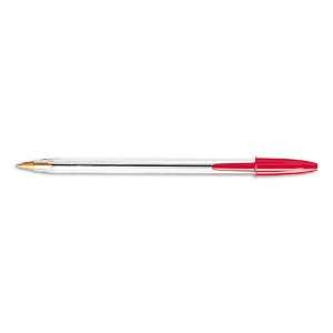  BIC® Cristal Stick Ball Pen, Red Ink, Medium, 1.0 mm 