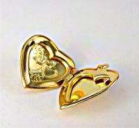 Gold 18k GF Pendant Heart Love Photo Locket Necklace Memory Charm 