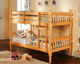 NEW COUNTRY COTTAGE HONEY PINE SOLID WOOD TWIN BUNK BED  