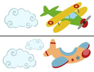 75 the cloud measures 4 x 2 25 the bottom airplane measures 5 5 