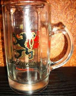   Lowenbrau Premium Pils Pilsner Beer Glass Mug Ad Ritz Big Print  