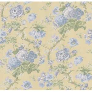  Brewster 112 48328 Large Floral Trail Wallpaper, Yellow 