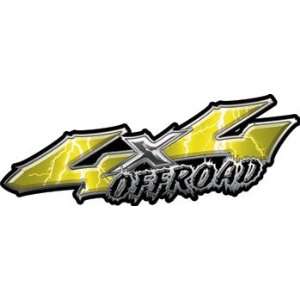 Wicked Series 4x4 Offroad Lightning Yellow Decals   4.25 h x 13.5 w 
