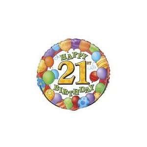  18 Happy 21st Birthday Balloons   Mylar Balloon Foil 