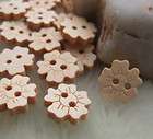 100 New Sunflower Wood Buttons 14mm Sewing Craft F217