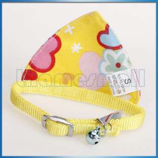 Pet Dog Cat Bandana Collar Neck Scarf Neckerchief w/ Jingle Bell 