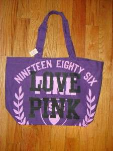 Victorias Secret LOVE PINK 86 Large Canvas TOTE Duffle Book Bag Carry 