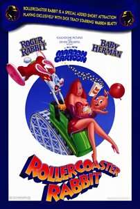 ROLLER COASTER RABBIT original movie poster 2 SIDED  