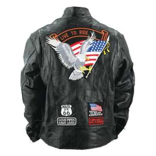 Rock Design Genuine Buffalo Leather Motorcycle Jacket  