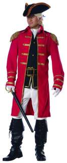 COLONIAL PATRIOT BRITISH SOLDIER RED COAT HALLOWEEN COSTUME Adult Men 