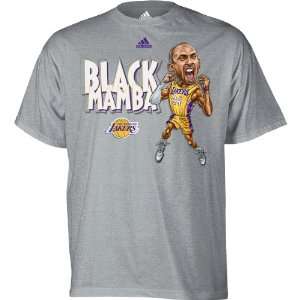 Adidas Los Angeles Lakers Kobe Bryant Black Mamba Caricature T Shirt 