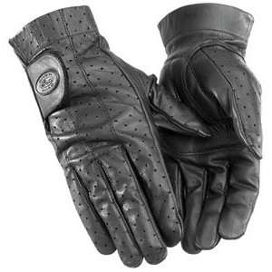  River Road Tucson Perforated Leather Motorcycle Gloves Black 