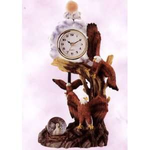   Swing Clock with Water Globe Approx 12 High   Resin  Whimscial: Home