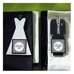  Black and White Wedding Favors   Bride & Groom Notepads (6 