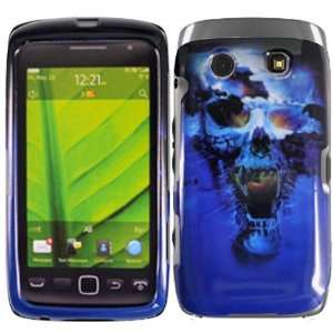 : Hard Cool Blue Skull Case Cover Faceplate Protector for BlackBerry 