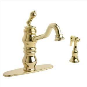   Single Lever Kitchen Faucet with Side Spray Finish: Millennium Brass