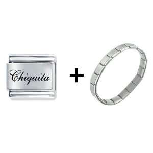   : Edwardian Script Font Name Chiquita Italian Charm: Pugster: Jewelry