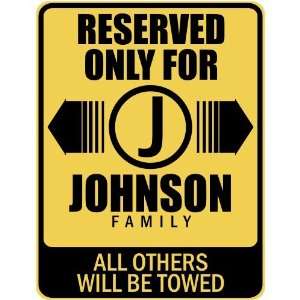   RESERVED ONLY FOR JOHNSON FAMILY  PARKING SIGN