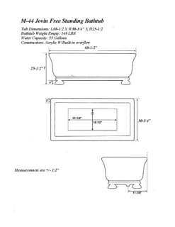 M44 FREE STANDING BATHTUB and FAUCET tub clawfoot soaking  