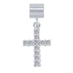  FROLIC Sterling Silver Crystal Cross Charm: Jewelry