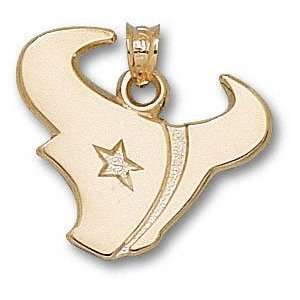  Houston Texans 10K Gold Horn Logo 3/4 Pendant Sports 