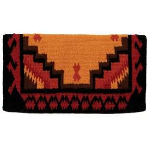  Mayatex Saddle Blanket   Wool Haymaker   Black   Red Earth 