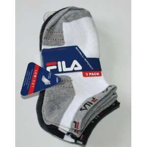 Fila Boys Low Cut Sport Socks 3 Pair Size: 9 11:  Sports 