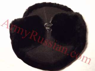   Fur Felt Top Ushanka Casual Winter Ear Flaps Double Eagle Hat  
