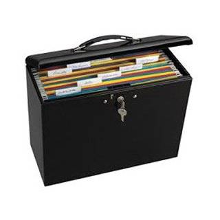 Locking Steel Security File Box/Briefcase   Black