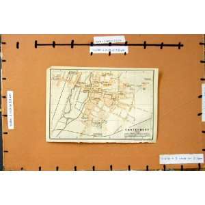   1910 MAP GREAT BRITAIN STREET PLAN CANTERBURY ENGLAND