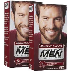  Just For Men Brush In Color Gel, Mustache & Beard, Medium 