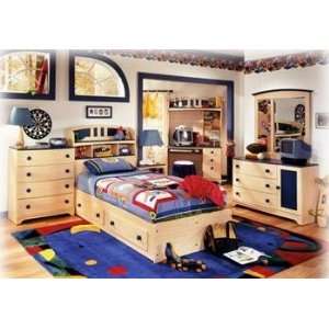   Blue Twin Bed Set Quintessentials Maple Blue Denim Kids Set: Home