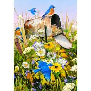  Bluebirds Welcome Large Flag Patio, Lawn & Garden
