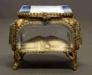 Antique French Bevelled Glass & Ormolu Trinket/Jewellery Box   Eiffel 