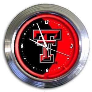  Texas Tech 14 Neon Clock